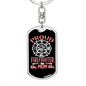 Proud Mom Of Firefighter Keychain Stainless Steel or 18k Gold Dog Tag Keyring-Express Your Love Gifts
