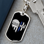 Proud Mom Police Keychain Stainless Steel or 18k Gold Dog Tag Keyring-Express Your Love Gifts