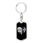 Proud Mom Police Keychain Stainless Steel or 18k Gold Dog Tag Keyring-Express Your Love Gifts