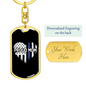 Proud Mom Police Keychain Stainless Steel or 18k Gold Dog Tag Keyring-Express Your Love Gifts