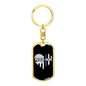 Proud Mom Police Keychain Stainless Steel or 18k Gold Dog Tag Keyring-Express Your Love Gifts