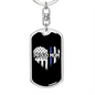 Proud Mom Police Keychain Stainless Steel or 18k Gold Dog Tag Keyring-Express Your Love Gifts