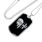 Proud Mom Police Necklace Stainless Steel or 18k Gold Dog Tag 24"-Express Your Love Gifts