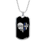 Proud Mom Police Necklace Stainless Steel or 18k Gold Dog Tag 24"-Express Your Love Gifts