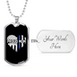 Proud Mom Police Necklace Stainless Steel or 18k Gold Dog Tag 24"-Express Your Love Gifts