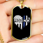 Proud Mom Police Necklace Stainless Steel or 18k Gold Dog Tag 24"-Express Your Love Gifts