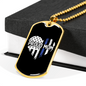 Proud Mom Police Necklace Stainless Steel or 18k Gold Dog Tag 24"-Express Your Love Gifts