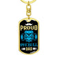 Proud Pitbull Dad Keychain Dog Tag Pendant Stainless Steel or 18k Gold-Express Your Love Gifts
