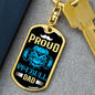 Proud Pitbull Dad Keychain Dog Tag Pendant Stainless Steel or 18k Gold-Express Your Love Gifts