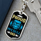 Proud Pitbull Dad Keychain Dog Tag Pendant Stainless Steel or 18k Gold-Express Your Love Gifts