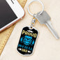 Proud Pitbull Dad Keychain Dog Tag Pendant Stainless Steel or 18k Gold-Express Your Love Gifts
