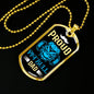 Proud Pitbull Dad Necklace Stainless Steel or 18k Gold Dog Tag 24" Chain-Express Your Love Gifts