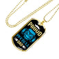 Proud Pitbull Dad Necklace Stainless Steel or 18k Gold Dog Tag 24" Chain-Express Your Love Gifts