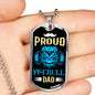 Proud Pitbull Dad Necklace Stainless Steel or 18k Gold Dog Tag 24" Chain-Express Your Love Gifts
