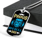 Proud Pitbull Dad Necklace Stainless Steel or 18k Gold Dog Tag 24" Chain-Express Your Love Gifts