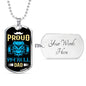 Proud Pitbull Dad Necklace Stainless Steel or 18k Gold Dog Tag 24" Chain-Express Your Love Gifts