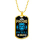 Proud Pitbull Dad Necklace Stainless Steel or 18k Gold Dog Tag 24" Chain-Express Your Love Gifts