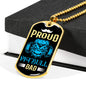 Proud Pitbull Dad Necklace Stainless Steel or 18k Gold Dog Tag 24" Chain-Express Your Love Gifts
