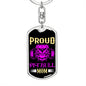 Proud Pitbull Mom Keychain Dog Tag Pendant Stainless Steel or 18k Gold-Express Your Love Gifts