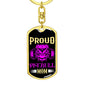 Proud Pitbull Mom Keychain Dog Tag Pendant Stainless Steel or 18k Gold-Express Your Love Gifts