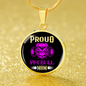 Proud Pitbull Mom Necklace Circle Pendant Stainless Steel or 18k Gold 18-22"-Express Your Love Gifts