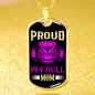 Proud Pitbull Mom Necklace Stainless Steel or 18k Gold Dog Tag 24" Chain-Express Your Love Gifts