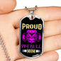 Proud Pitbull Mom Necklace Stainless Steel or 18k Gold Dog Tag 24" Chain-Express Your Love Gifts