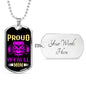 Proud Pitbull Mom Necklace Stainless Steel or 18k Gold Dog Tag 24" Chain-Express Your Love Gifts