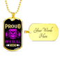 Proud Pitbull Mom Necklace Stainless Steel or 18k Gold Dog Tag 24" Chain-Express Your Love Gifts
