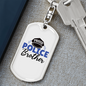 Proud Police Brother Keychain Stainless Steel or 18k Gold Dog Tag Keyring-Express Your Love Gifts