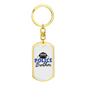 Proud Police Brother Keychain Stainless Steel or 18k Gold Dog Tag Keyring-Express Your Love Gifts