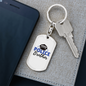 Proud Police Brother Keychain Stainless Steel or 18k Gold Dog Tag Keyring-Express Your Love Gifts