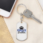 Proud Police Brother Keychain Stainless Steel or 18k Gold Dog Tag Keyring-Express Your Love Gifts