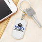 Proud Police Brother Keychain Stainless Steel or 18k Gold Dog Tag Keyring-Express Your Love Gifts