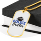 Proud Police Brother Necklace Stainless Steel or 18k Gold Dog Tag 24"-Express Your Love Gifts