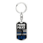 Proud Police Dad Dog Tag Pendant Keychain Stainless Steel or 18k Gold-Express Your Love Gifts