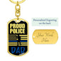 Proud Police Dad Dog Tag Pendant Keychain Stainless Steel or 18k Gold-Express Your Love Gifts