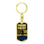 Proud Police Dad Dog Tag Pendant Keychain Stainless Steel or 18k Gold-Express Your Love Gifts