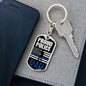 Proud Police Dad Dog Tag Pendant Keychain Stainless Steel or 18k Gold-Express Your Love Gifts