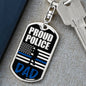 Proud Police Dad Dog Tag Pendant Keychain Stainless Steel or 18k Gold-Express Your Love Gifts