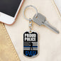 Proud Police Dad Dog Tag Pendant Keychain Stainless Steel or 18k Gold-Express Your Love Gifts