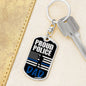 Proud Police Dad Dog Tag Pendant Keychain Stainless Steel or 18k Gold-Express Your Love Gifts