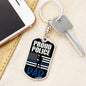 Proud Police Dad Dog Tag Pendant Keychain Stainless Steel or 18k Gold-Express Your Love Gifts