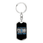 Proud Police Mom Keychain Stainless Steel or 18k Gold Dog Tag Keyring-Express Your Love Gifts
