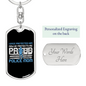Proud Police Mom Keychain Stainless Steel or 18k Gold Dog Tag Keyring-Express Your Love Gifts