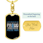 Proud Police Mom Keychain Stainless Steel or 18k Gold Dog Tag Keyring-Express Your Love Gifts