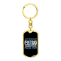Proud Police Mom Keychain Stainless Steel or 18k Gold Dog Tag Keyring-Express Your Love Gifts