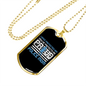 Proud Police Mom Necklace Stainless Steel or 18k Gold Dog Tag 24"-Express Your Love Gifts