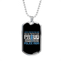 Proud Police Mom Necklace Stainless Steel or 18k Gold Dog Tag 24"-Express Your Love Gifts