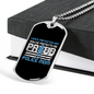 Proud Police Mom Necklace Stainless Steel or 18k Gold Dog Tag 24"-Express Your Love Gifts